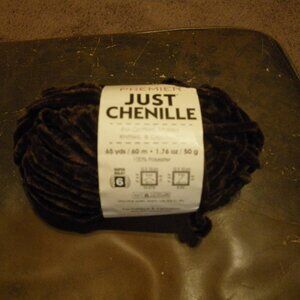 1 Small Skein Premier Just Chenille Velvet Yarn - Color Cocoa - 65 yds.